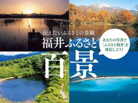「福井の景観を写したあなたの写真が本に掲載されるかも！」の募集情報があります。