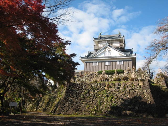福井県「越前大野城」の紅葉の画像