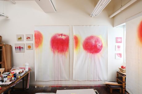 「大きな1枚の画布から匂いを漂わせたい。」福井大学教育学部美術専攻卒業・修了作品“福田裕理「melting・・・？」”【福井の或る場所のアート】