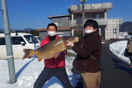 飯めしあがれこにおの「突撃シリーズ！ 三方湖で捕れた鯉を召し上がってきました！！」【福井よしもと芸人日記】