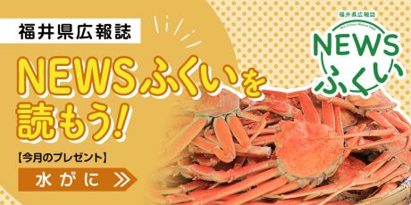 毎月第4日曜日発刊の福井県広報誌『NEWSふくい』を読もう♪ 2024年1月号は「水がに」をプレゼント！
