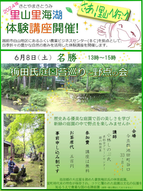 名勝 梅田氏庭園 ～苔観察会と野点の会～ メイン画像