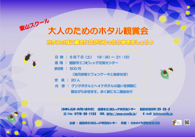 大人のためのホタル観賞会 メイン画像