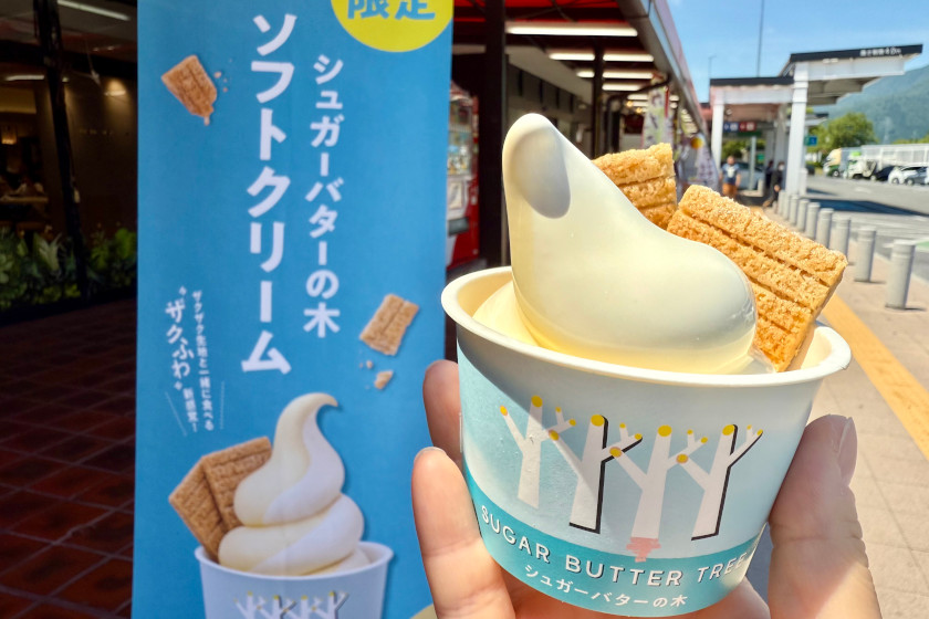 「シュガーバターの木」がソフトクリームに!?南越前町の南条SA(下り)で超レアなソフトクリームを販売中!