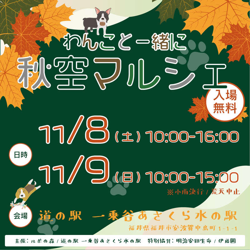 わんこと一緒に秋空マルシェ メイン画像