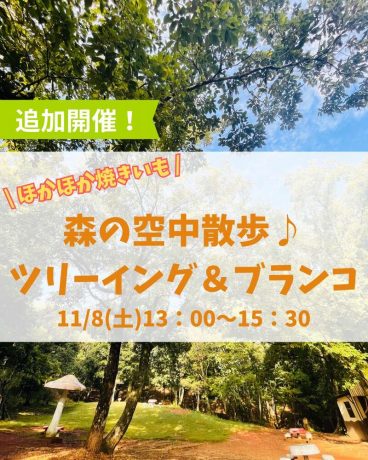 森の空中散歩♪ツリーイング＆ブランコ～ほかほか焼きいも～