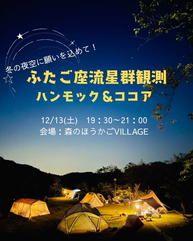 ふたご座流星群観測～ハンモック＆ココア～ メイン画像