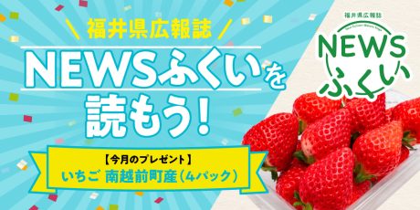毎月第4日曜日発刊の福井県広報誌『NEWSふくい』を読もう♪ 2026年3月号は「いちご 」をプレゼント!