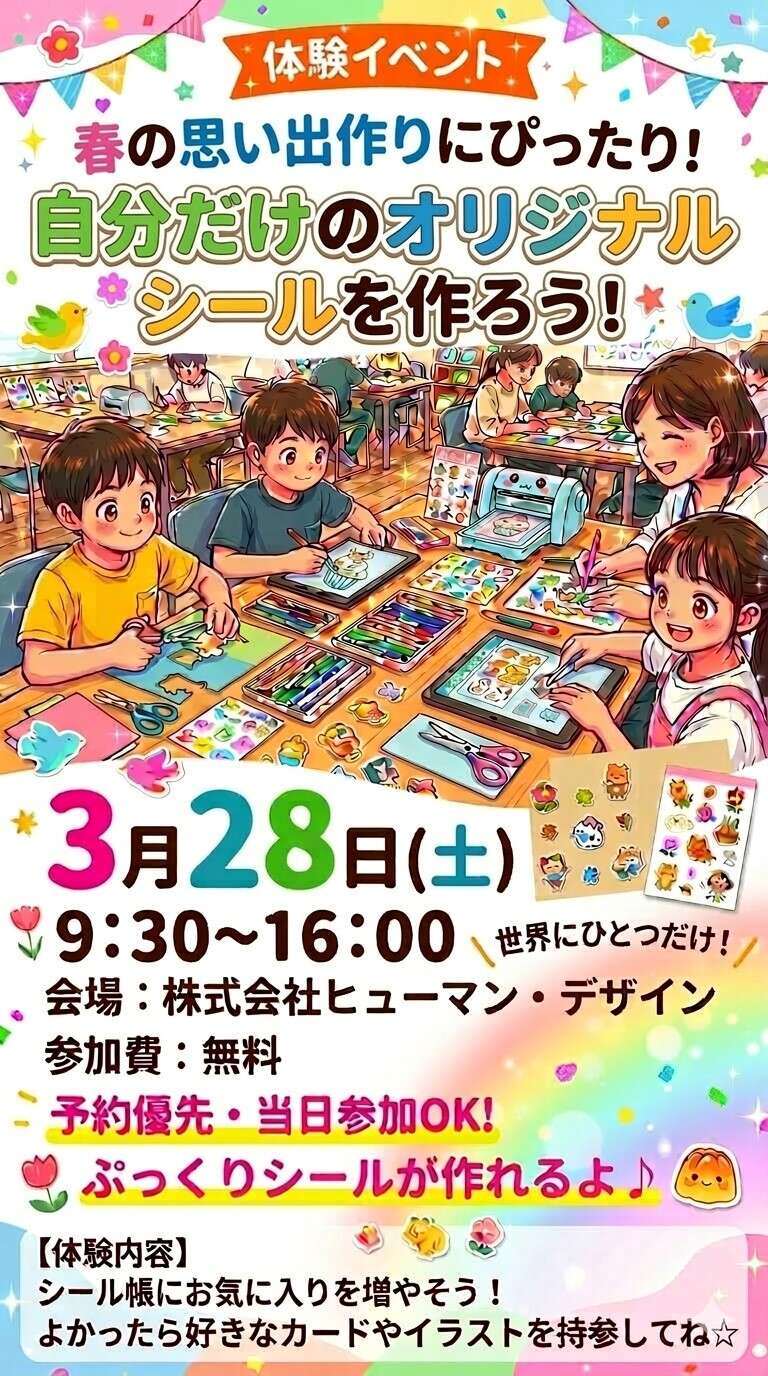 世界にひとつだけのシール作り体験 メイン画像