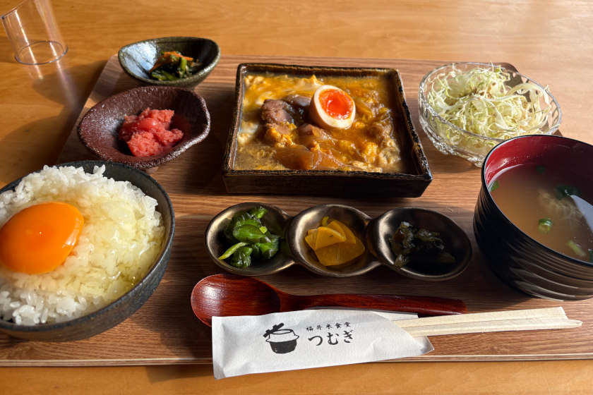 ご飯食べ放題！「福井米食堂つむぎ」敦賀市にオープン。お漬物もおかわり自由+生卵3個まで無料……！