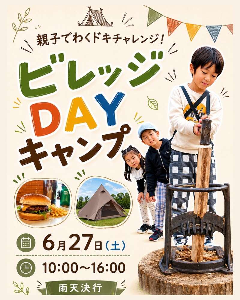 親子でわくドキチャレンジ!ビレッジDAYキャンプ メイン画像