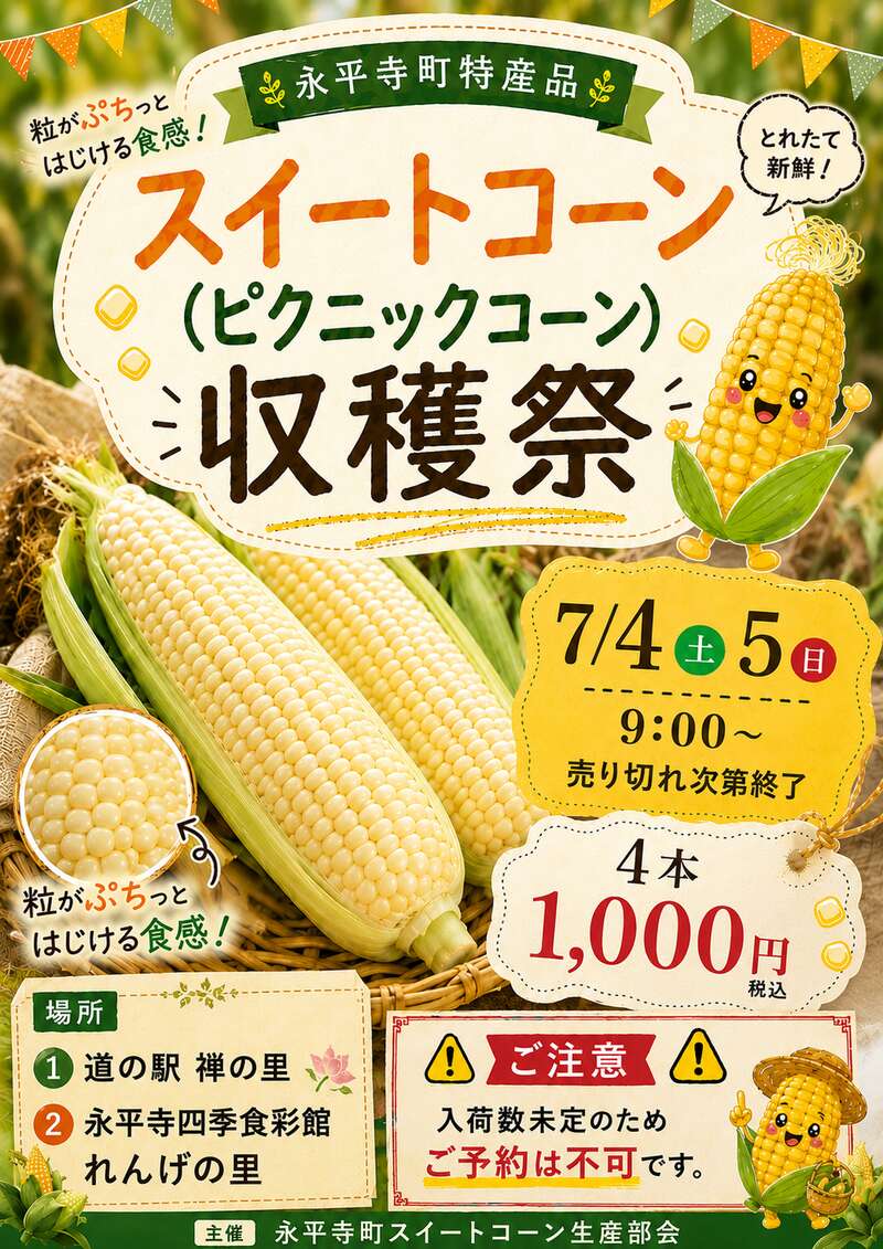 スイートコーン(ピクニックコーン)収穫祭 メイン画像