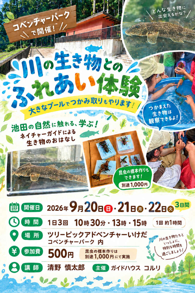 川の生き物とのふれあい体験 メイン画像